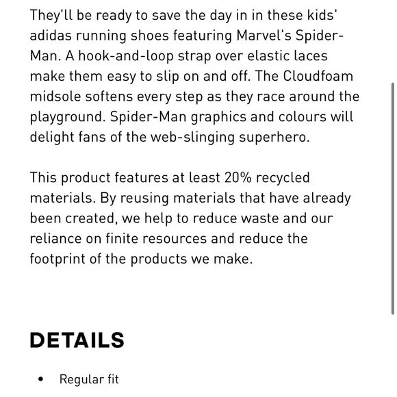 ADIDAS MARVEL SPIDER-MAN RUNFALCON 3.0 - size 13k NWOT - Picture 8 of 8